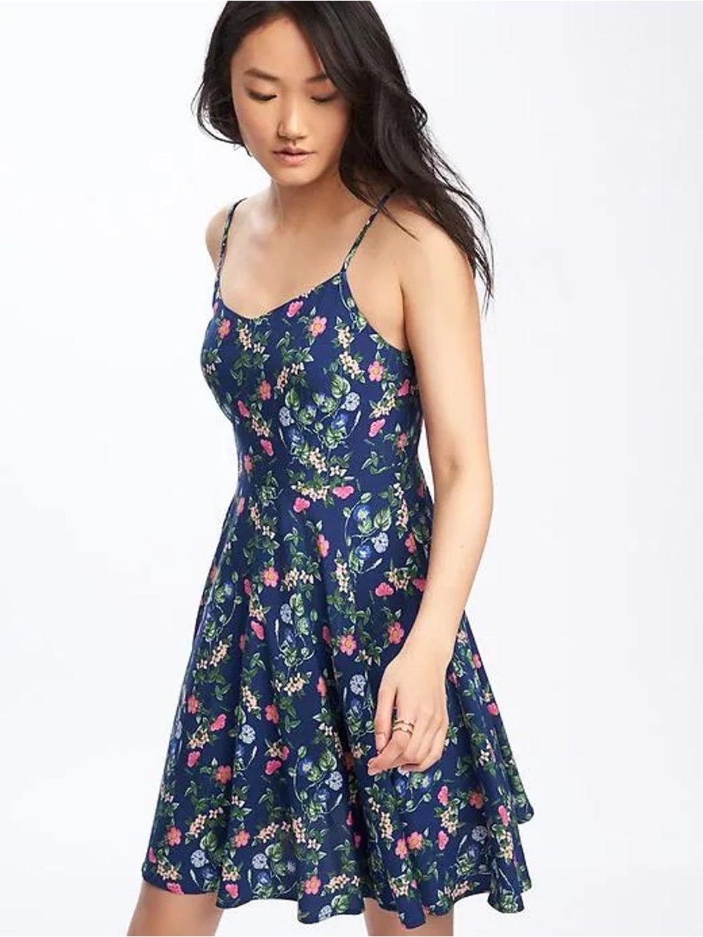 NWT Old Navy Floral Spaghetti-Strap Fit & Flare Dress. XL